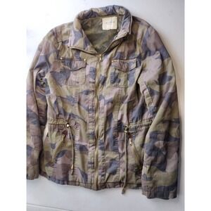 Snobbish Collection Camouflage Utility Jacket Women's Size M Lined Zip Front